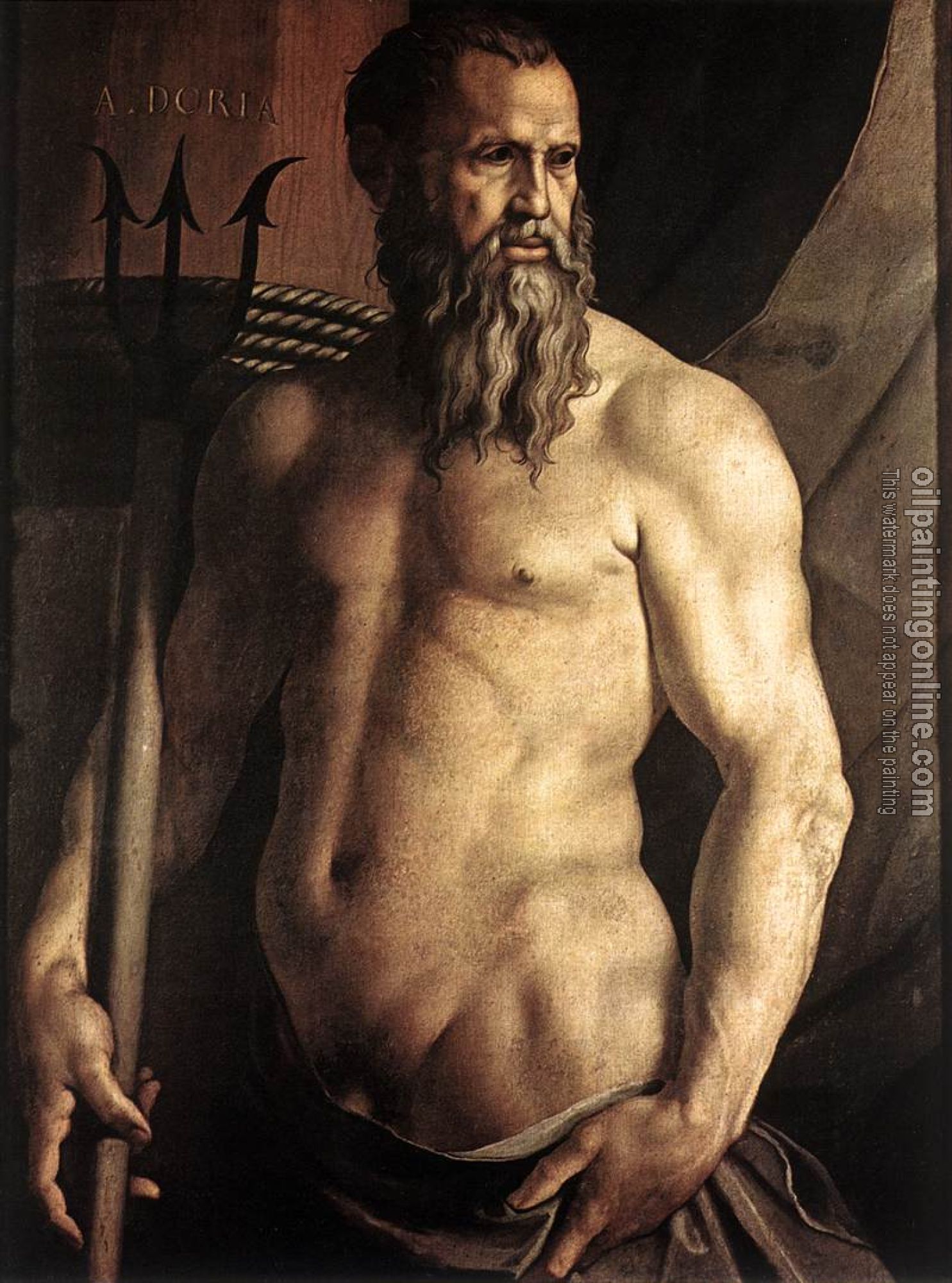 Bronzino, Agnolo - Portrait of Andrea Doria as Neptune